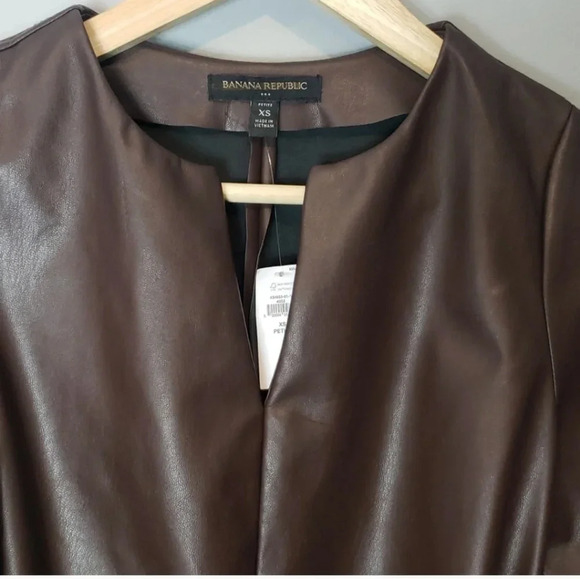 Banana Republic faux leather blouse - Picture 2 of 8